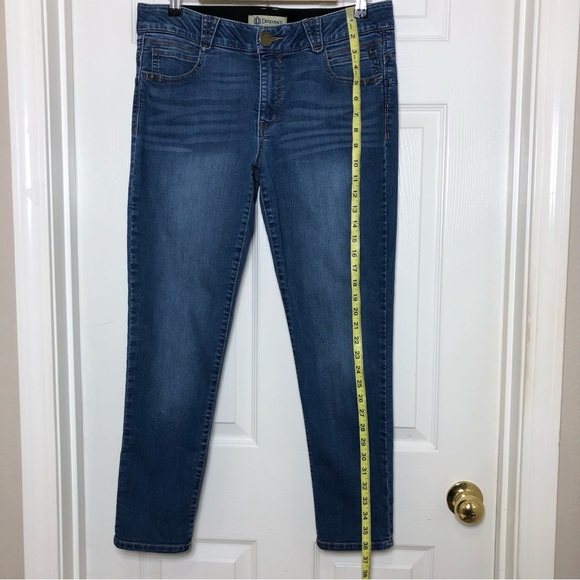 Democracy Stretchy Ab Technology Mid Rise Waistband Slimming Panel Blue Jeans 12 - Picture 14 of 16